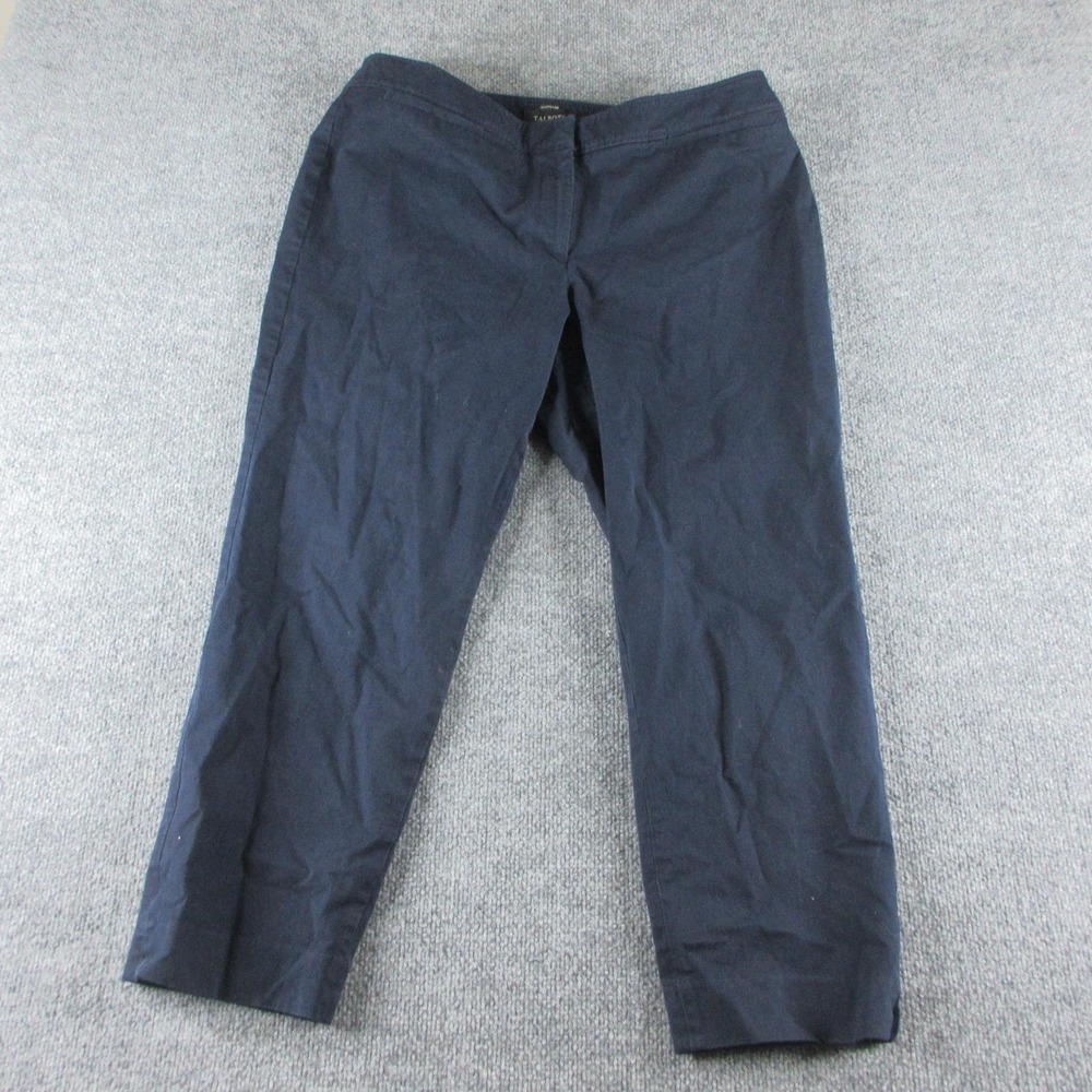Talbots Pants Womens 16W Blue Hampshire Ankle Stretch Twill Elastic Waist Office